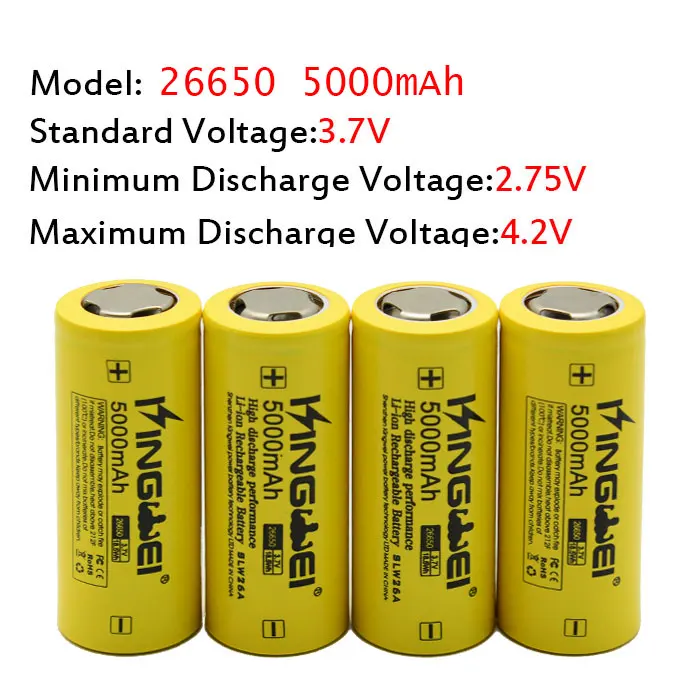 Brand New 10 pçs lote 26650 KingWei