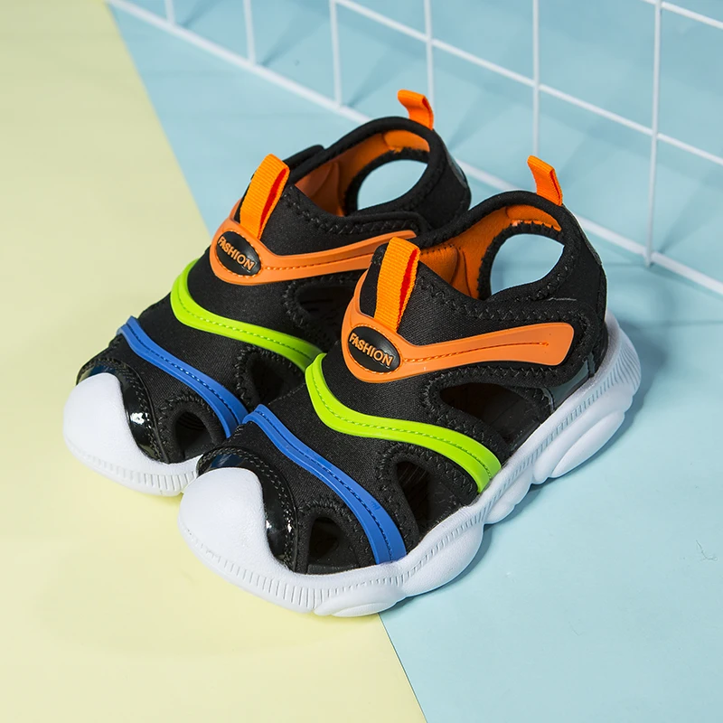 

Kids Summer Sandals New Designer Children Flats Breathable Anti-slippery Boys Girls Closed Toe Slippers Sandalias Fashion Shoes