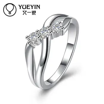 

Silver plated wedding rings for bridal silver-plating jewelry anel feminino Not allergic Luxurious fashion rings