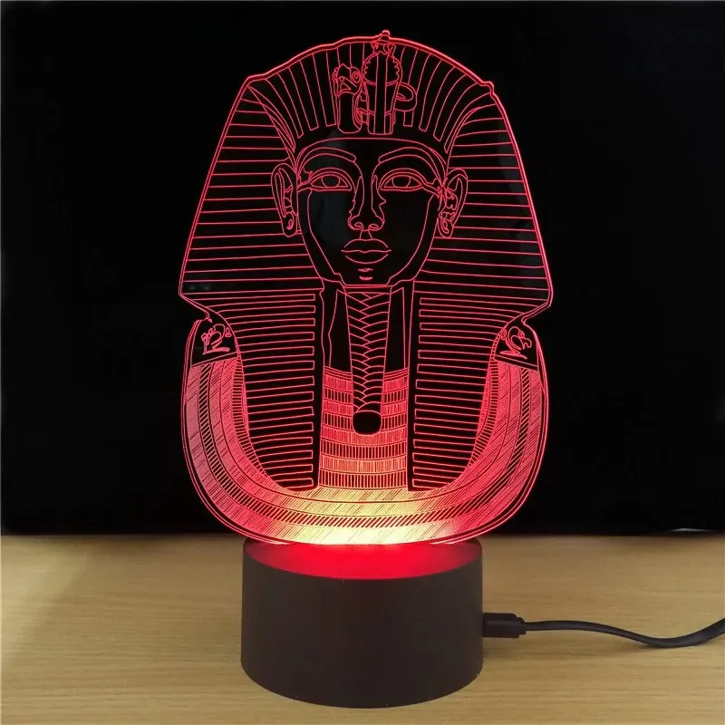 

7 Colors Egyptian Sphinx Table Lamp 3D LED Visual Pharaoh Bedside Night Light USB Creative Sleep Lighting Friend Great Gifts