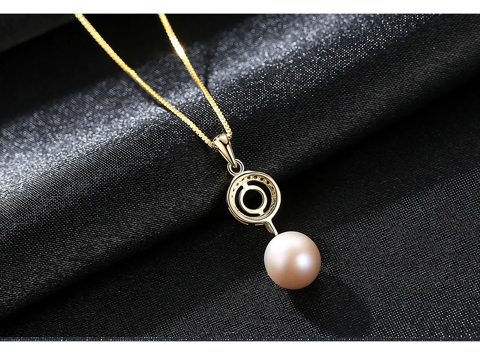 

Fashion S925 Sterling Silver Necklace Natural Pearl Pendant with 3A Zircon Female Necklace GS01