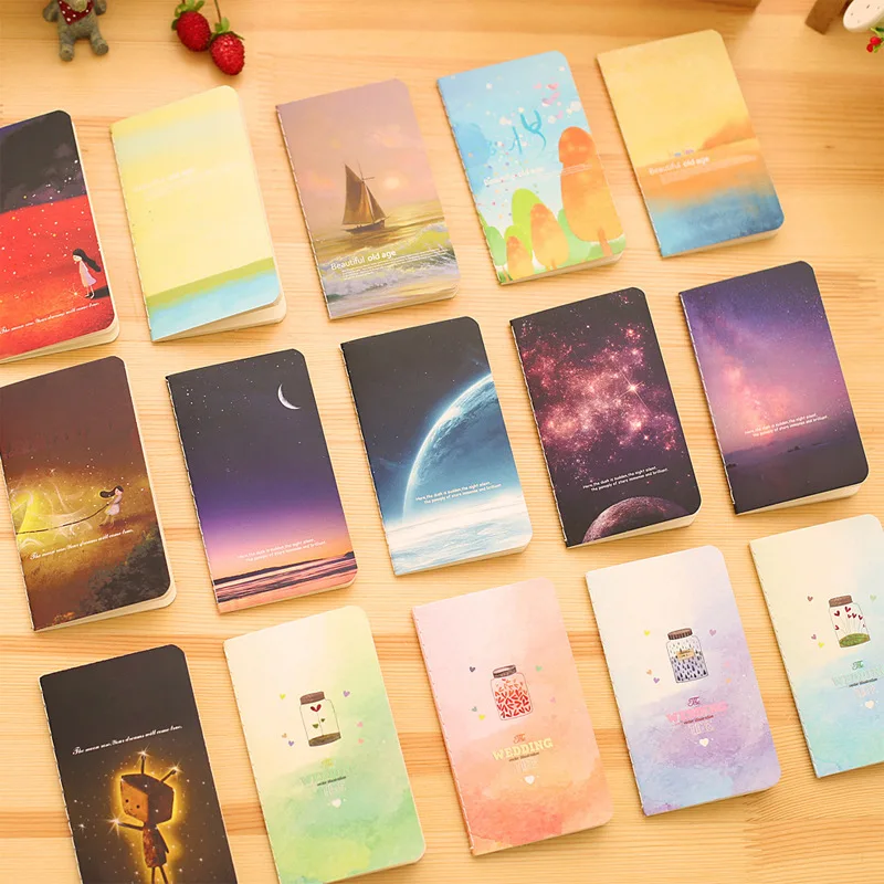Mini Cute Moon Star Universe Notebook Notepad Diary Writting Paper School Supply 