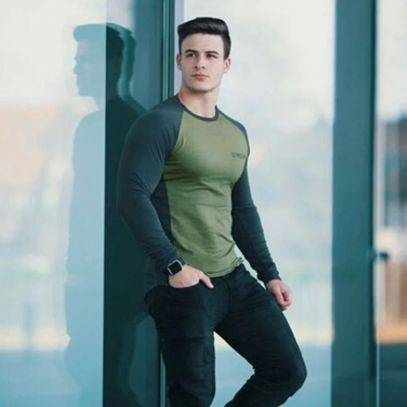 Mens long sleeved t shirt gym-4