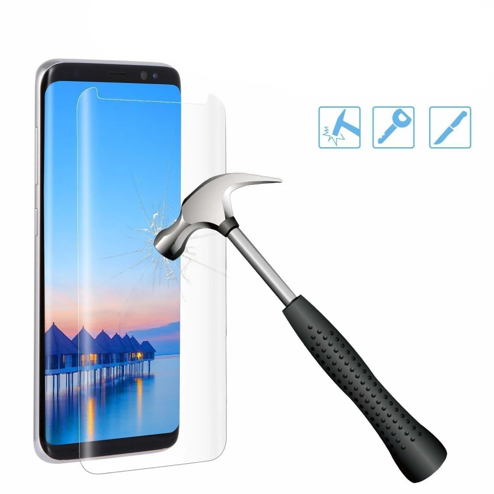 2 шт,, полное покрытие, закаленное стекло, Защита экрана для samsung Galaxy S8 Plus Note 8 9 3D 0,26 мм, Защитное стекло для экрана