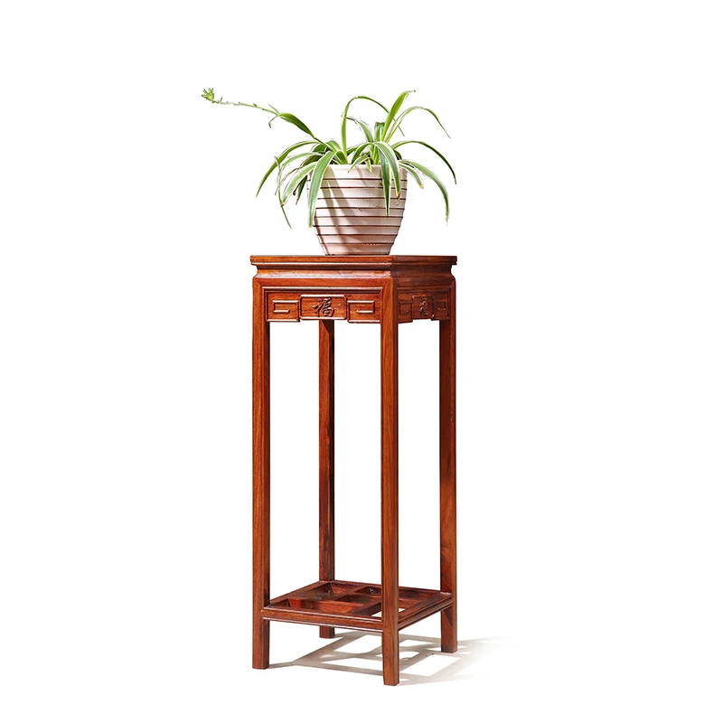 

Antique Solid Wood Fu Character Flower Rack Square Hedgehog Rosewood China Traditional Arts Self-Contained Home Furniture GD076