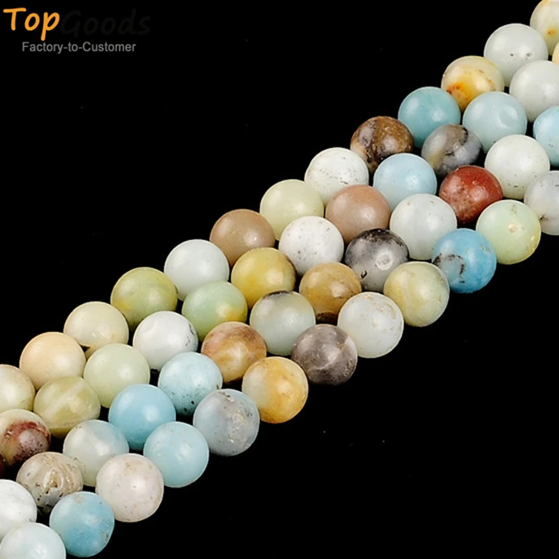 Amazonite Perles Rondes 6 mm Multicolore 10 PCS pierres précieuses Bijoux Making Crafts
