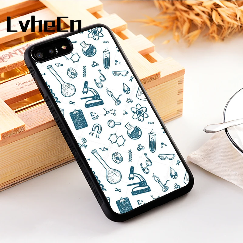 

LvheCn 5 5S SE phone cover cases for iphone 6 6S 7 8 Plus X Xs Max XR Soft Silicon TPU Science Lab Science Molecule