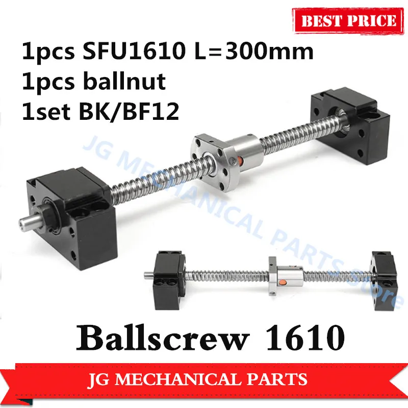Anti-backlashed ballscrew RM1610-1200mm Ballscrew+1 BK//BF12 /&1 coupling Kit