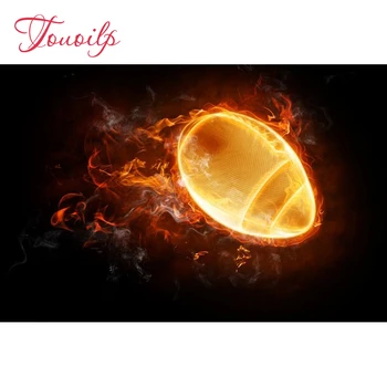 

Touoilp diamond embroidery stitch crystal square&round diamond sets decorative 5d diy Flame football diamond painting mountain