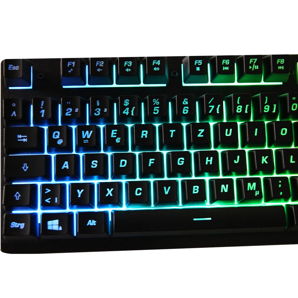 Саго p010 Gaming Keyboard USB Цвет RGB подсветкой Teclado игры Клавиатура 104 ключей