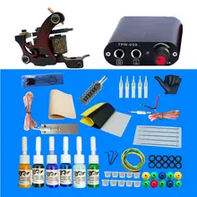 Наборы татуировок для начинающих машина пистолет чернила цвета татуировки питания черный Мини переводная бумага Полный Набор Татуировок