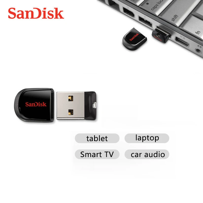 SanDisk мини USB флеш-накопитель 32 ГБ Флешка 8 ГБ 16 ГБ флеш-карта памяти, Флеш накопитель 64 ГБ USB 2,0 маленькая u-образная Флешка