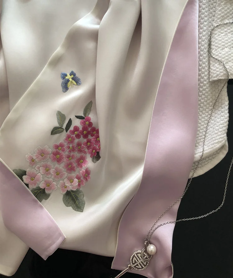 Chinese style silk high-grade silk embroidery women scarf silk for ladies embroidered shawl scarves gift box 1order=1pc