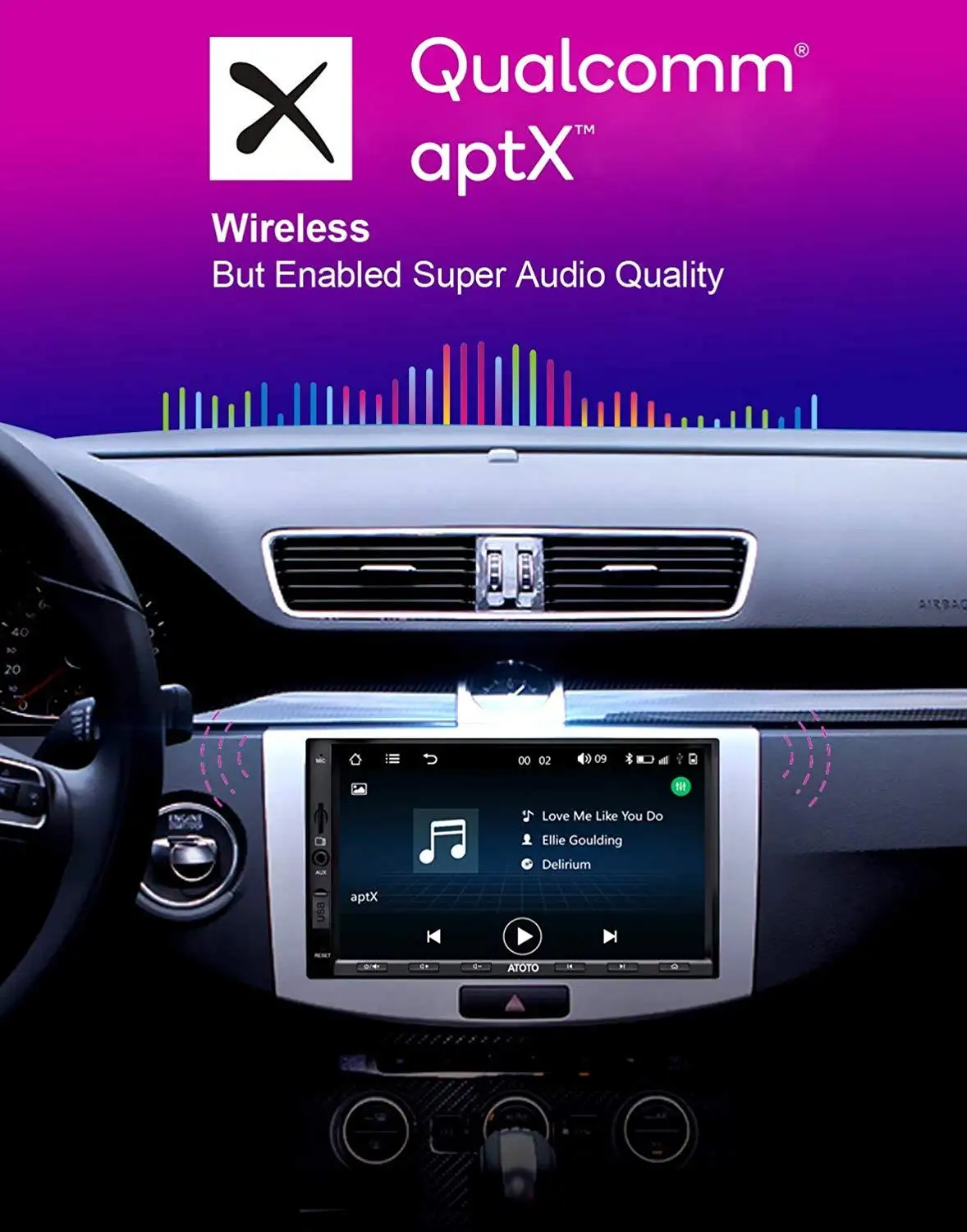 Автомобильный GPS-плеер ATOTO W3 Double Din / Bluetooth 5.0 с aptX / W3272 / телефонной связью Android / мультимедийное радио Indash / USB
