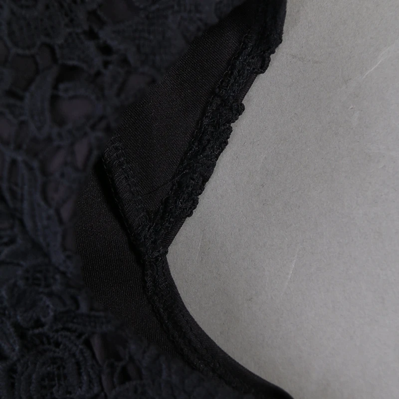Женское сексуальное элегантное цветочное вязаное кружево с оборками цельное