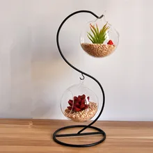 Цветочные горшки горшки стеклянной вазе двойной слой стеклянный шар висит свадьба украшения мода домашнего декора свадебный подарок домашнего декора