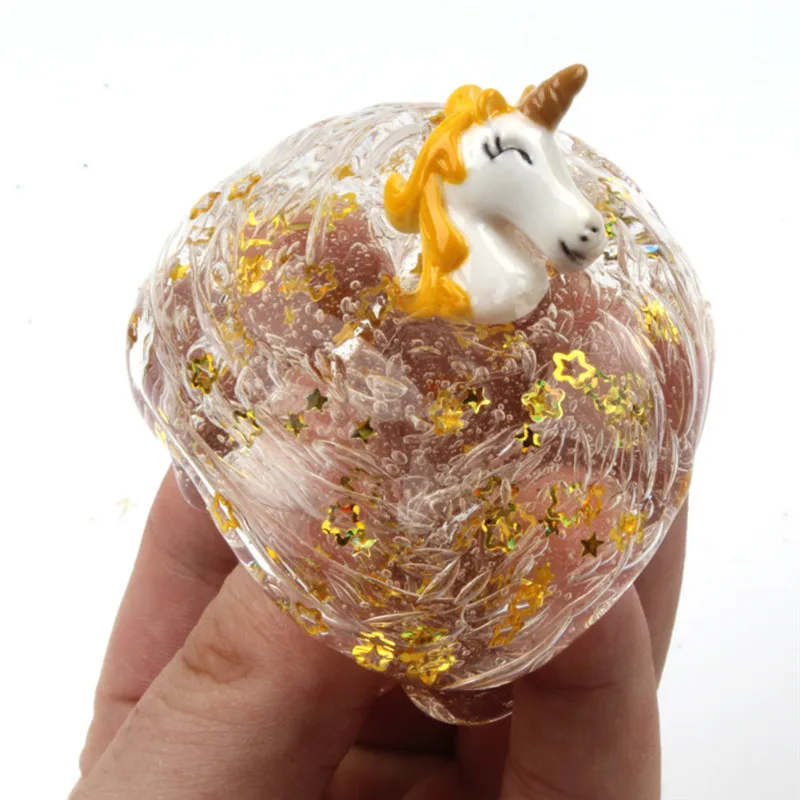 

Drop shipping Slime Crystal Star Unicorn Transparent Crystal Mud Kids DIY Crystal Mud Children New exotic Antistress Toy