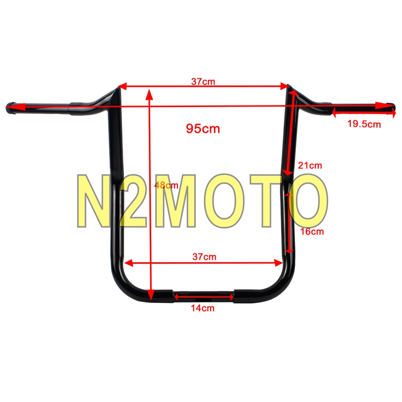 Черный мотоцикл 1" 14" 1" Rise 1 1/4" Руль для Harley Touring модели Batwing обтекатель FLHT FLHTC 1982-настоящее время