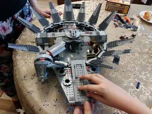 Force Awakens Star Set Wars Series Compatible LegoINGLYS 79211 Millennium Falcon Figures Model Building Blocks Toys For Children