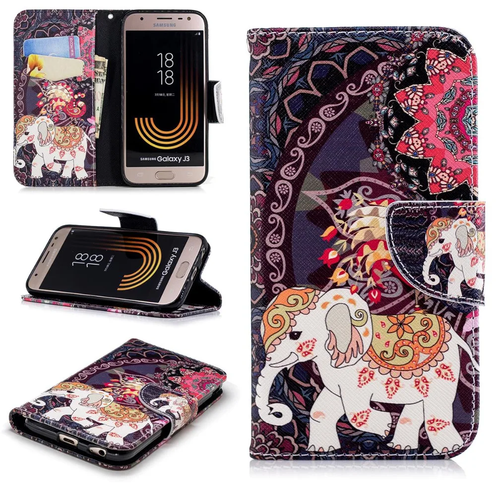 

Painted Wallet Card Cover Flip Stand Leather Case Soft Skin mobile phone case for Samsung Galaxy J330/J530/J730 NOTE8 Galaxy S9