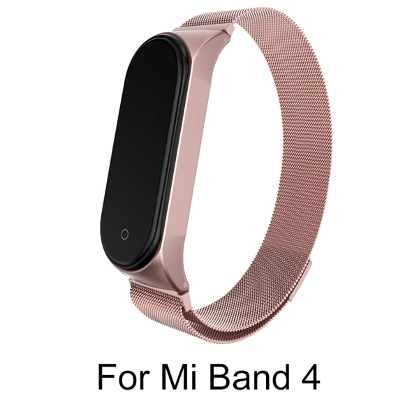 Для mi band 4 металлический магнитный ремешок для Xiaomi mi 3 сменные аксессуары для браслетов браслет для Xiaomi 4 - Цвет: Mi 4 Magnetic Pink