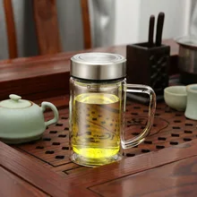 300 мл кружка с двойными стенками офисная прозрачная стеклянная чашка с крышкой стеклянная бутылка для воды двухстенные очки двойное стекло