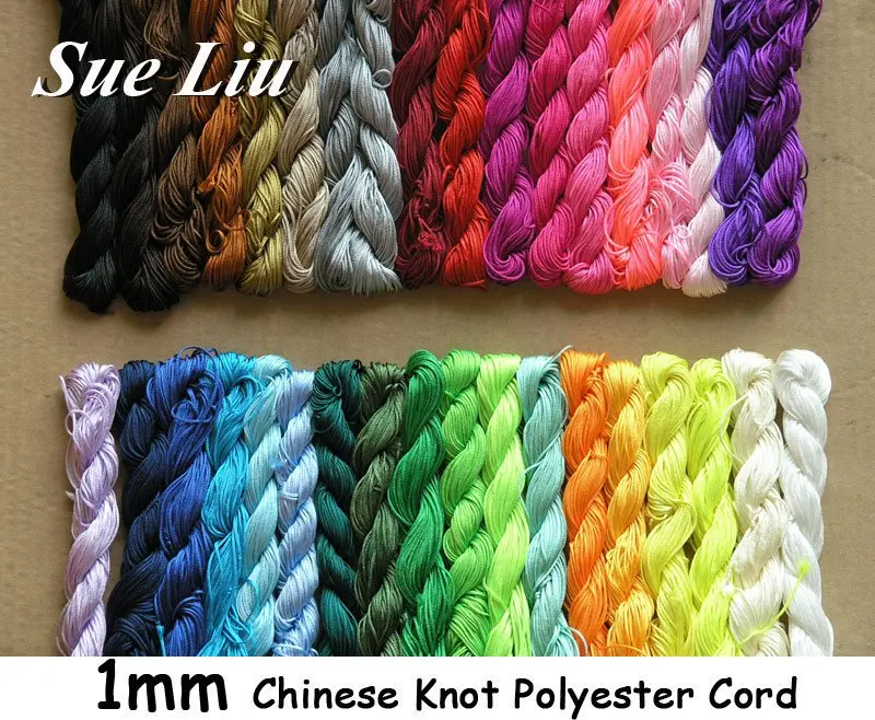

1mm 34-Color Chinese Knot Beading Polyester (similar but not nylon) Cord - 25M/pcs