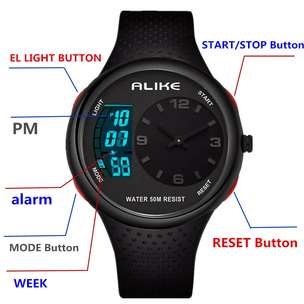 

Men Led Waterproof Watch Men's Multifunctional Outdoor Sports Watch Military Watch Relogio Masculino