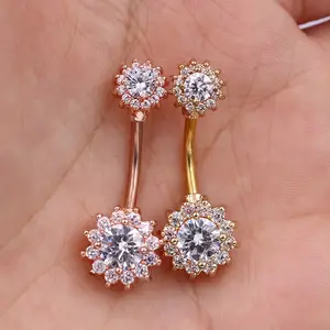 double navel piercing bar