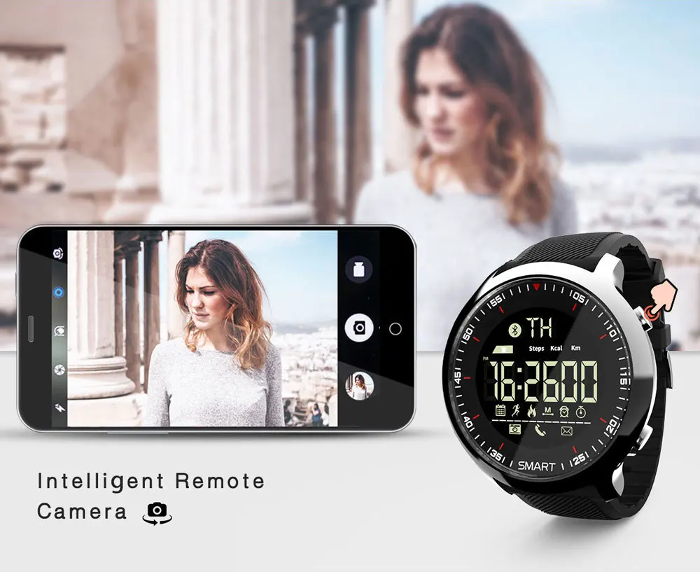 LOKMAT спортивные часы Bluetooth водостойкие мужские умные часы цифровые ультра-длинные ожидания поддержка вызова и SMS напоминание SmartWatch