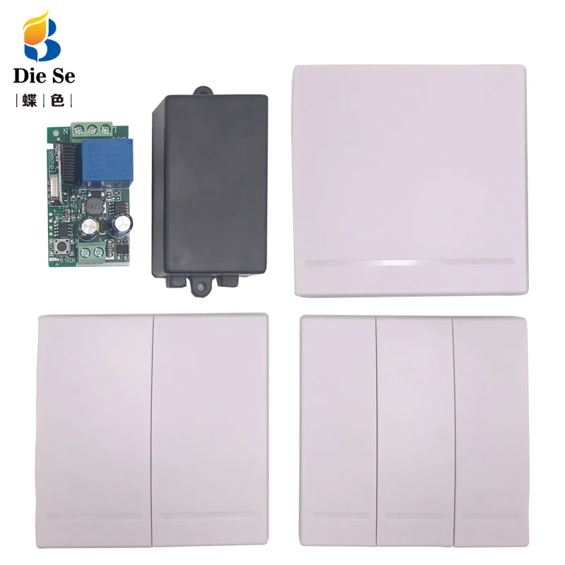 

86 Wall Panel Wireless Remote Control AC 85V~220V 1CH Relay Receiver for Light Lamp Bulb door Switch Wall Switch Remote
