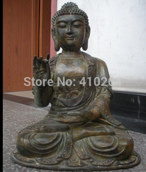

18"Tibet Buddhism Fane old bronze Sakyamuni Buddha ancestors statue