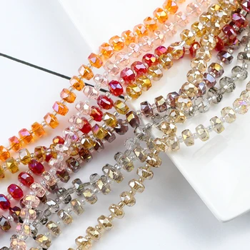 BTFBES-플랫 라운드 오스트리아 크리스탈 휠 비드, 6x4mm, rondelle면 처리 된 타이어, 느슨한 스페이서 유리 비드, 쥬얼리 제작 팔찌 DIY