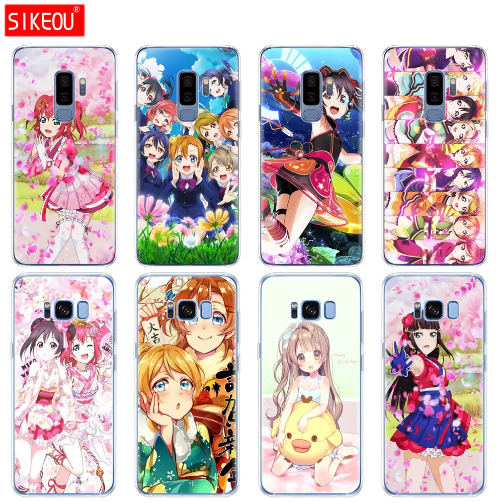 Custodia In Silicone Per Samsung Galaxy S9 S8 S7 S6 Edge S5 S4 S3 Plus Cover Per Telefono Anime Love Live Pink