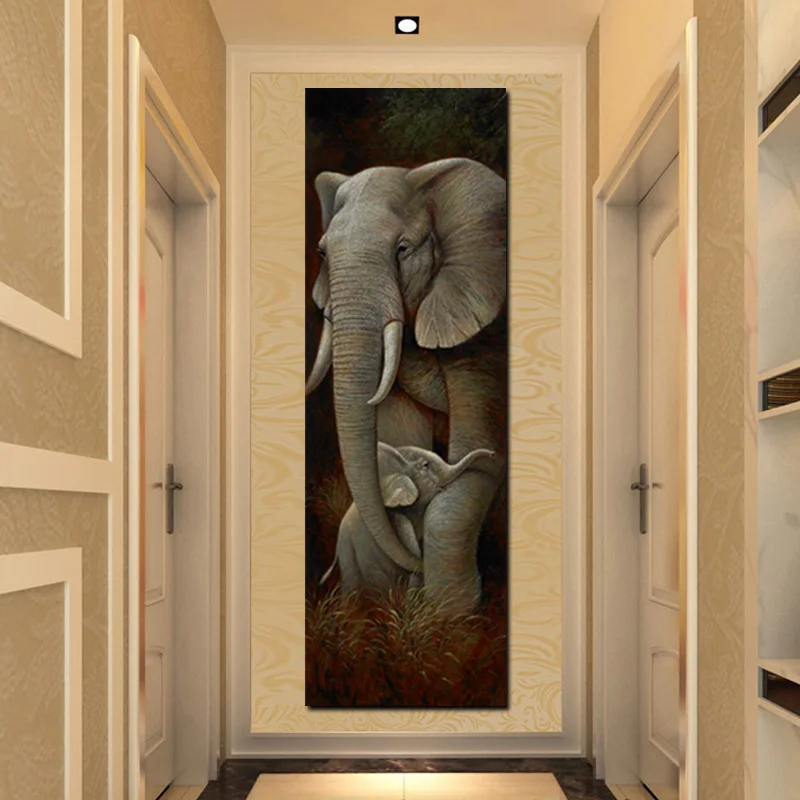 

Abstract Africa Elephant Son Animal Oil Painting on Canvas Posters and Prints Tiger Scandinavian Wall Picture For Living Room