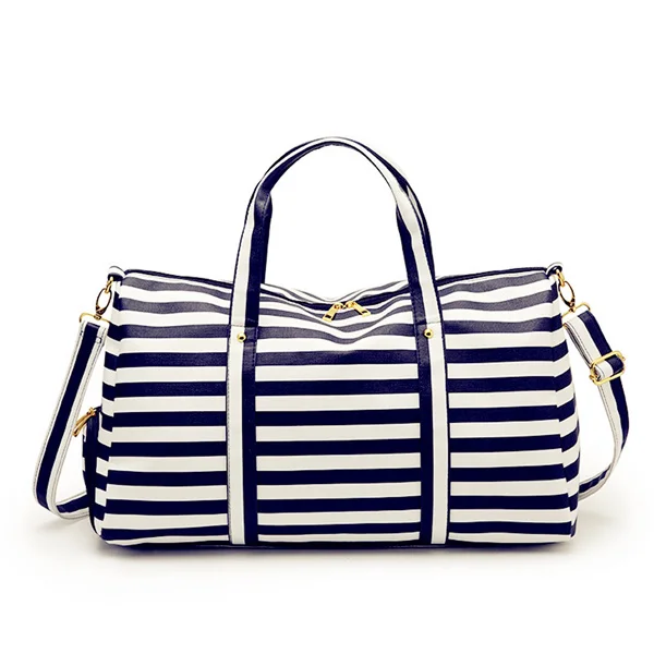 СКИОНЕ PU кожаная дорожная водонепроницаемая вещевая сумка для мужчин/женщин путешествия Багажные сумки - Цвет: blue white
