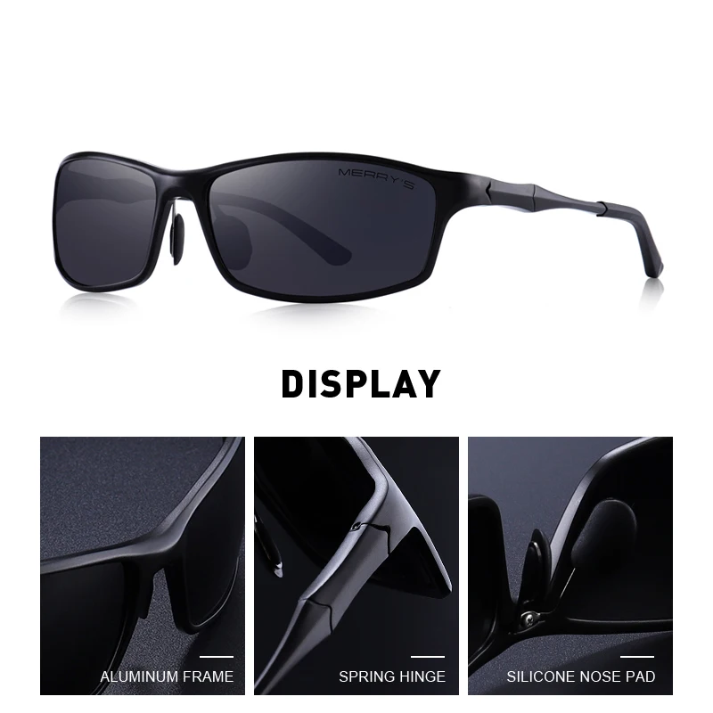 Kopen MERRYS ONTWERP Mannen Klassieke Aluminium Zonnebril HD Gepolariseerde Zonnebril Voor Mannen Outdoor Sport UV400 Bescherming S8266