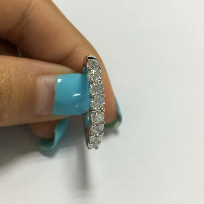 AINUOSHI Stackable Row Ring Sparkling NSCD Стерлинговое Серебро 925 пробы ювелирное изделие