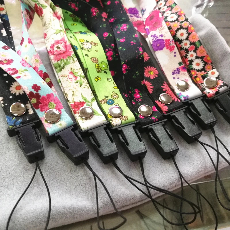 1PCS Floral Tags Strap Neck Lanyards For Keys ID Card Pass