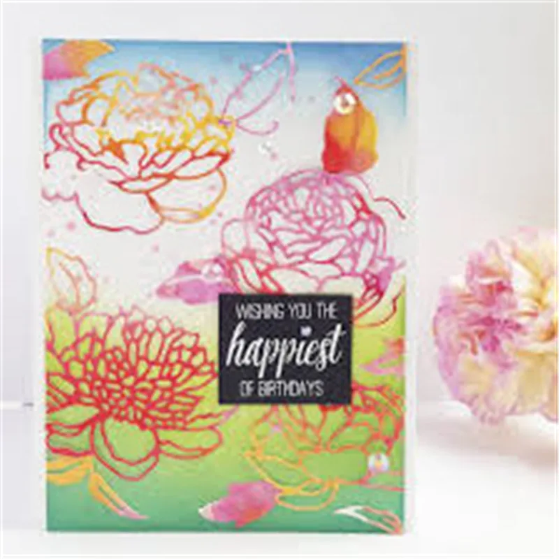 

GJCrafts Peony Dies Flower Metal Cutting Dies for Card Making Scrapbooking Making Embossing Cuts Stencil New 2019 for Dies