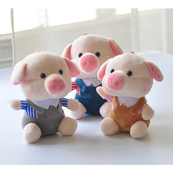 

Rompers Pig Animal Dolls 10CM Baby Plush Toys High Quality PP Cotton Children Pocket Pendant Plush Toys Send Kids Gift