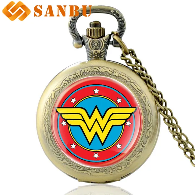 Vintage Wonder Woman Collana Orologi Retro Bronzo Del Quarzo Delle Donne Orologi Vintage Wonder Woman Collana Orologi Retro Bronzo Del Quarzo Delle Donne Orologi