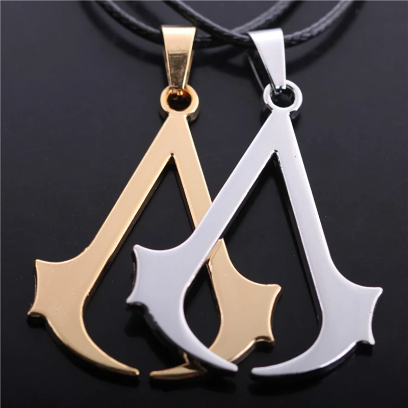 

High Quality Cosplay Game Series 2 Colors Choker for Women Men Assassinator Blade Jewelry Necklace Triangle Pendant