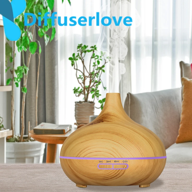 Comprar Difusor de 300ML humidificador de aire difusor ultrasónico de aceite esencial con 7 colores de luz humidificador eléctrico de aromaterapia para el hogar