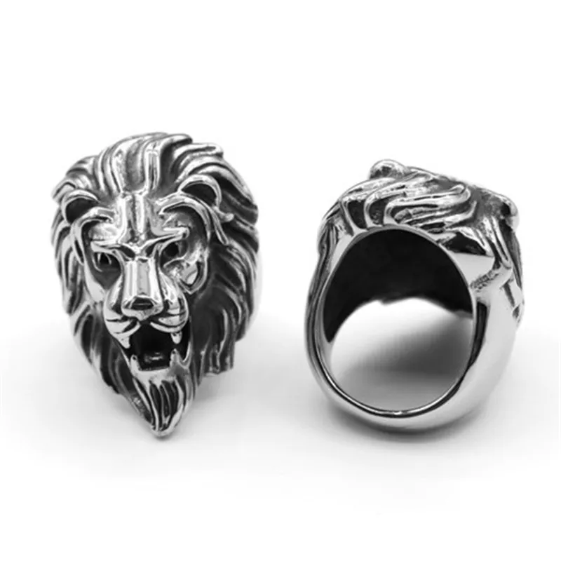 Тибетское серебро Ретро Рок Панк король кольцо «Лев» крутой Размер 8 9 10 11 мужские модные кольца Классический дизайн ювелирные изделия кольца с животным