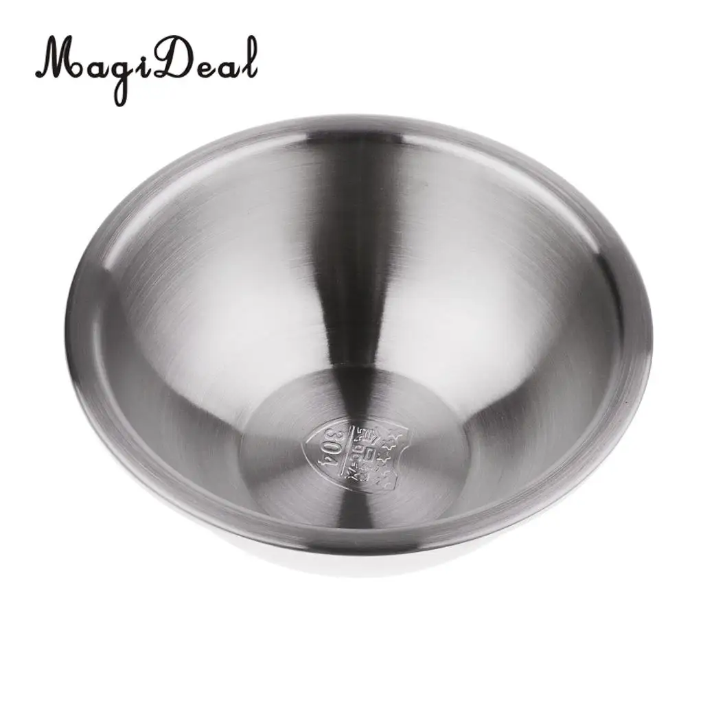 MagiDeal Food Grade 304 Stainless Steel Camping Bowl Outdoor Picnic Tableware Dish Plate 16cm 18cm 20cm 22cm 24cm