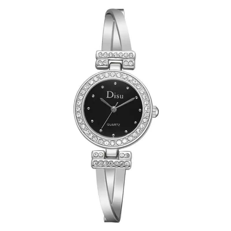 

Simple Style Elegant Women Lady Rhinestones Glitter Wristwatch Alloy Band Small Dial Analog Quartz Watches
