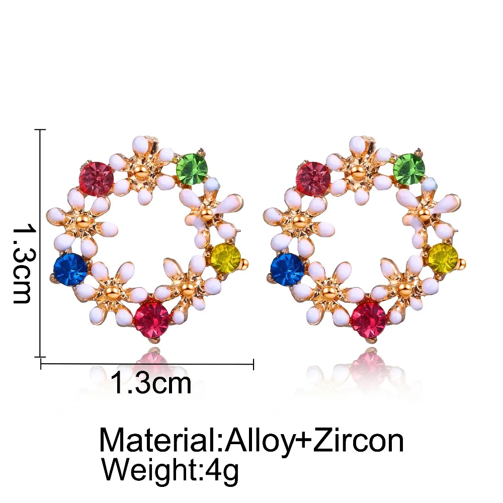 

Fashion Crystal Bohemian Stud Earrings for Women Fashion Flower Jewelry Boho Multicolore Earring Vintage Brincos jewellery new