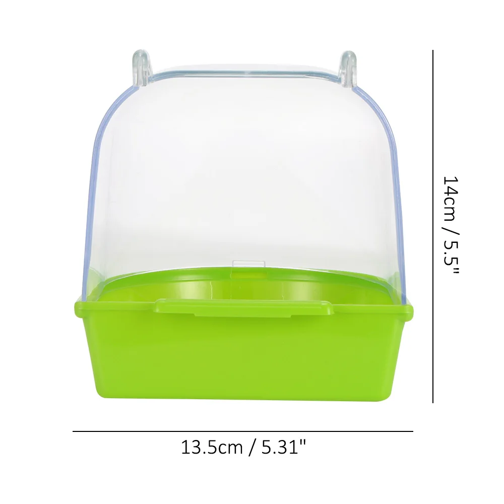 Bird Bath Box Bath Bathtub Bird Cleaning Tool Cage Accessories Parrot Bath Transparent Plastic Hanging Tub Shower