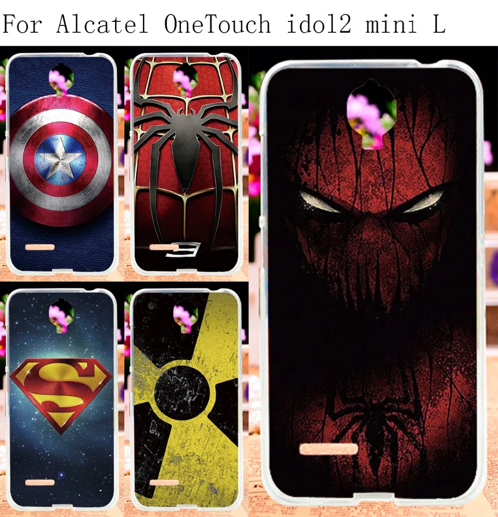 Soft TPU Phone Case For Alcatel OneTouch One Touch Idol 2 Mini L 6014 Cover Superman
